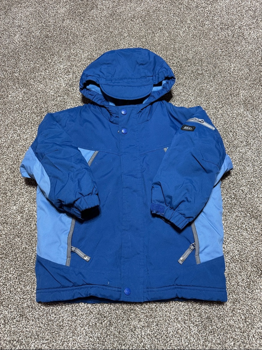 REI Kids Blue Hooded Winter Jacket